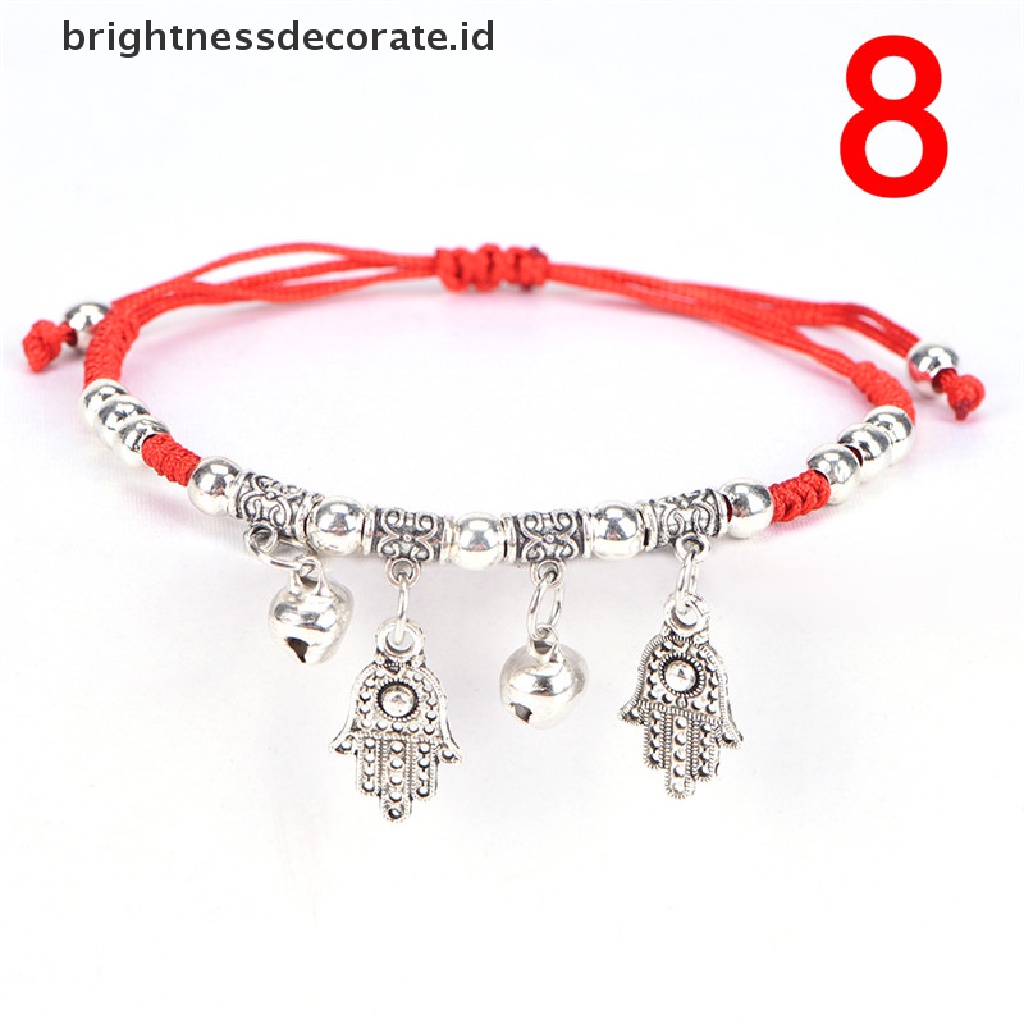 [Birth] Fashion Wanita Beruntung Buatan Tangan Tali Anyaman Paduan Adjustable Gelang Bangle [ID]