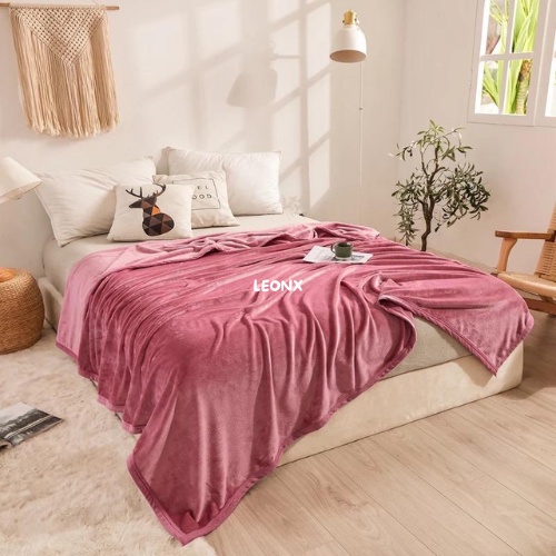 Selimut Bulu Halus Dewasa Tebal 180x200 Pinggiran LIST Warna Dusty Pink Keren Murah Berkualitas