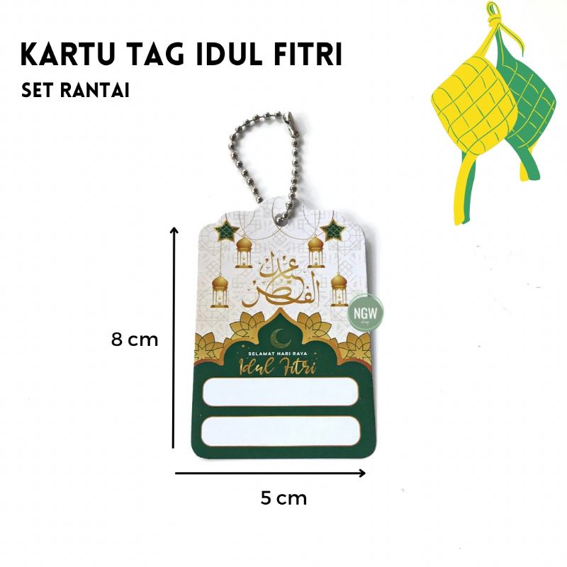 Kartu lebaran idul fitri ucapan ramadhan tag + rantai lengkap ecer 07