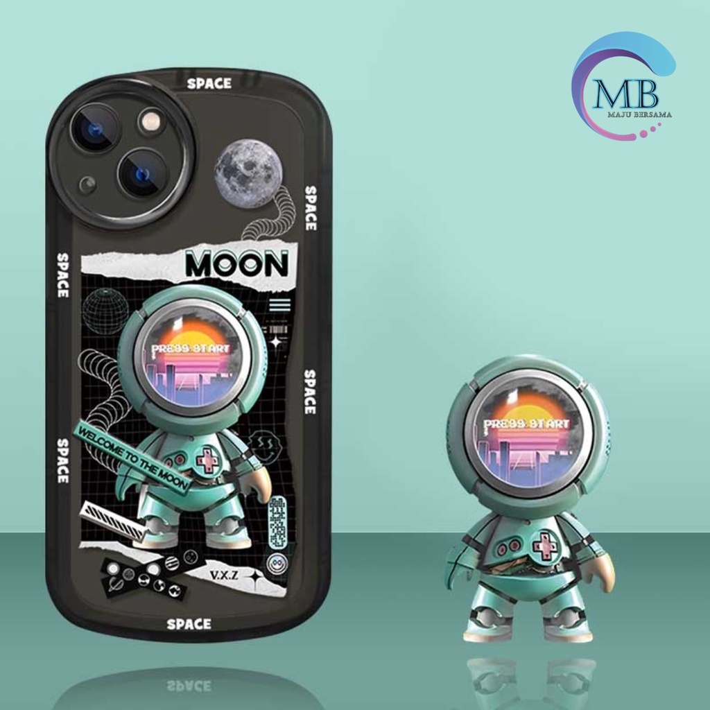 SS135 SOFTCASE MOTIF SPACE MOON FOR IPHONE 7 8 7+ 8+ X XS XR XS MAX 11 12 13 14 PRO MAX MB4257