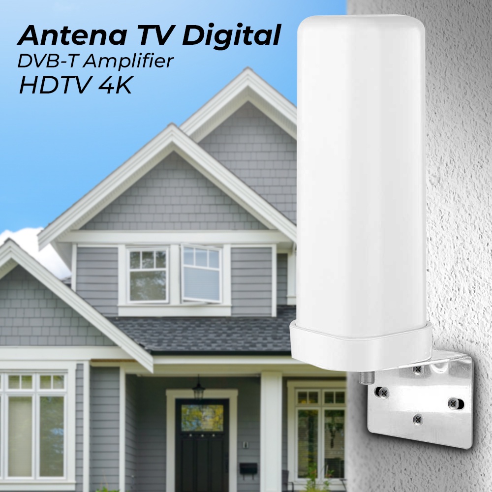 Antena TV Digital Outdoor DVB-T Amplifier HDTV 4K - PO80 - White