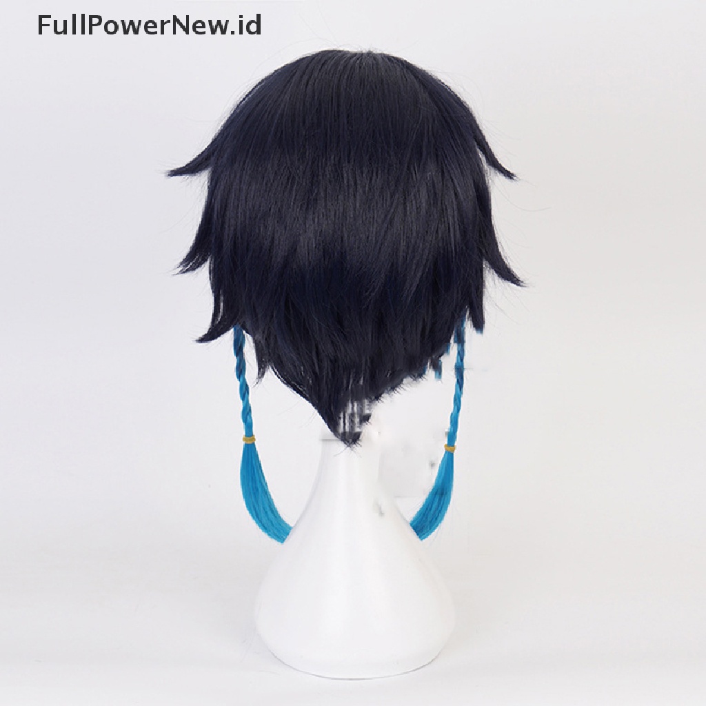 Power Game Genshin Impact Venti Gradient Blue Cosplay Wig Braided Rambut Sintetis ID