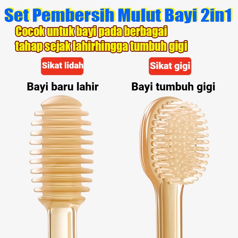 【COD】 BPA Free Sikat Gigi Dan Lidah Bayi Silikon 0-18 Bulan Plus Gelas Sikat Gigi Bayi Sikat Lidah Bayi 2 In 1 Perawatan Mulut Bayi Sikat Gigi Silikon Bebas BPA Sikat Lidah Bayi