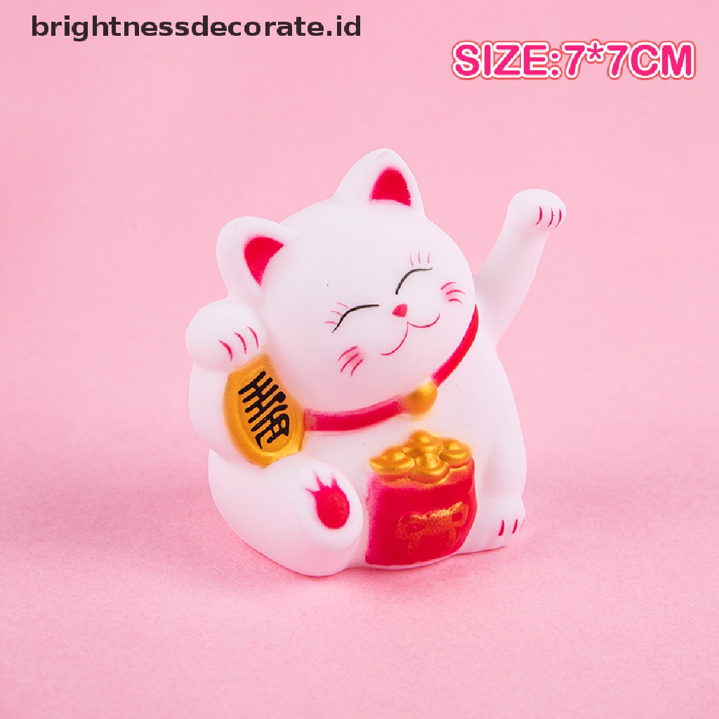 [Birth] Pvc waving cat fortune lucky cat Dekorasi Kue Hiasan Mobil Kunci Gesper Liontin [ID]