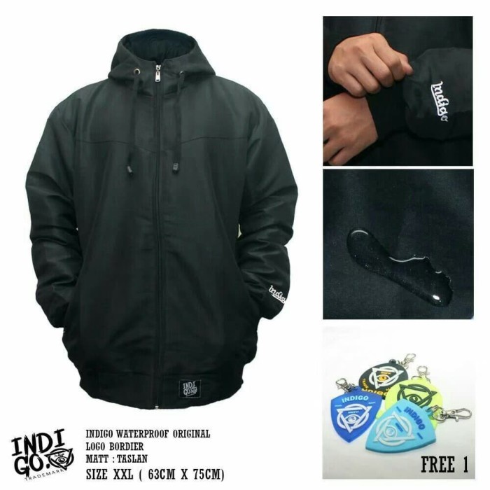 jaket pria JAKET PARKA TASLAN WATERPROOF PRIA XXL - MERAH - Hitam, XXL(U7U7) Bisa COD Jaket Pria Pol