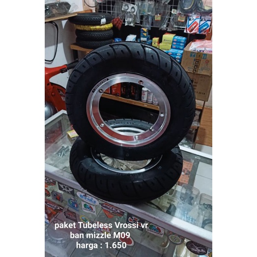 paket set ban Tubeless Vespa ring 10 Vrossi