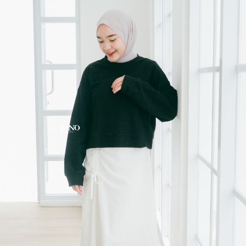 ZANO BASICS Sweater Crop Queen Black