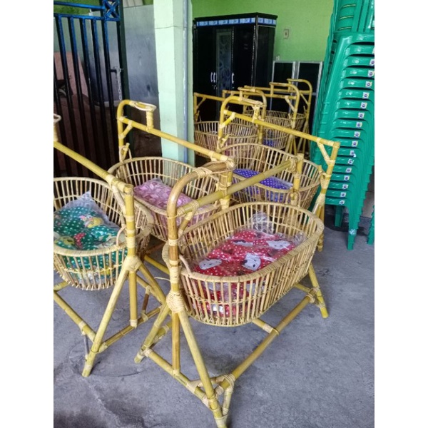 bandulan bayi rotan Kudus ayunan bayi bonus kasur