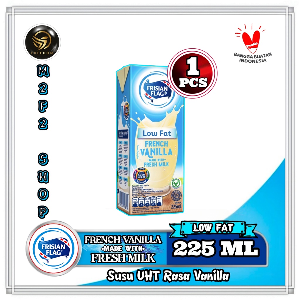 

Susu Bendera Frisian Flag Purefarm Low Fat French Vanilla | Vanila Kotak UHT - 225 ml (Kemasan Satuan)