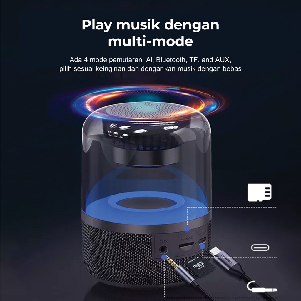 Speaker Bluetooth LP-3S Subwoofer Kisonli 8W Super Bass Battery 1200mAh with RGB Light - ACS