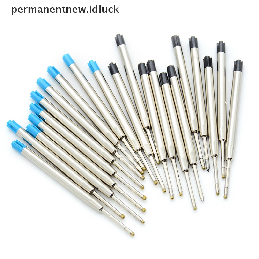 [luckypermanentnew] 10pcs Tinta Biru parker style standard 1.0mm ballpoint pen refills nib medium [ID]