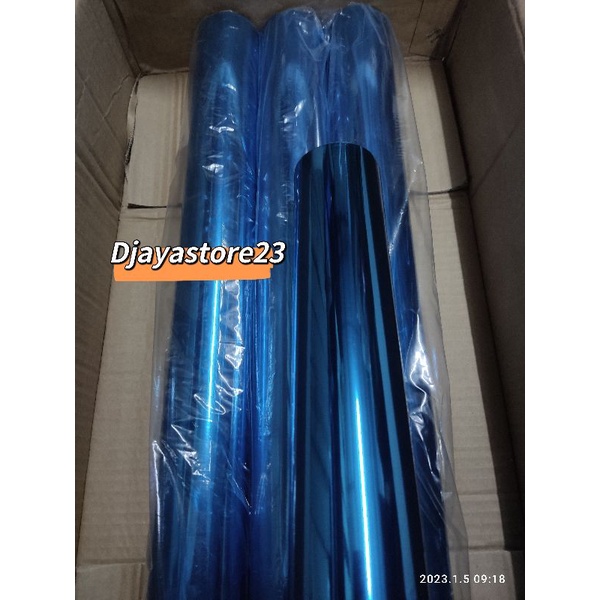hot stamping foil/kertas foil, poly emboss warna BIRU MUDA SF 152/1roll 64cm x 120m