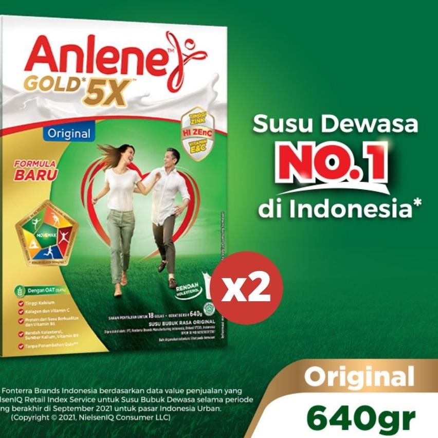 

Discount[HJ]-Anlene Gold 5X Susu Bubuk Original 2 x 640g - Nutrisi Tulang, Sendi, dan Otot