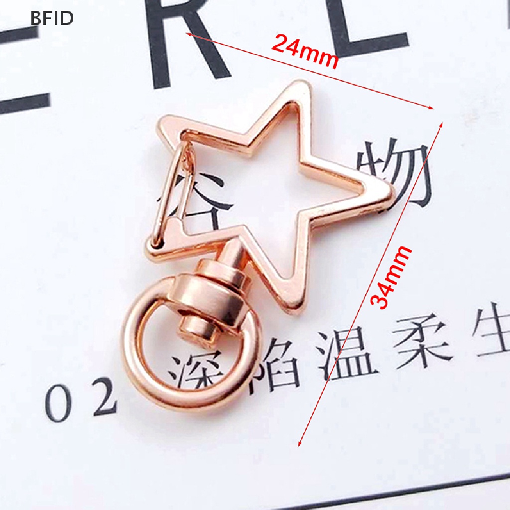 [BFID] 10 Pcs Bintang Baru Berongga Gantungan Kunci Key Ring keychain DIY Aksesoris Lobster Clasp [ID]