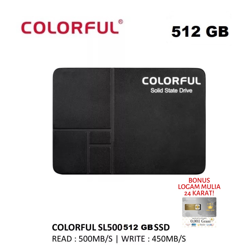 SSD COLORFUL SL-500 512 GB SATA 2.5 Inch - SSD Colorful 256GB 2.5&quot; SATA