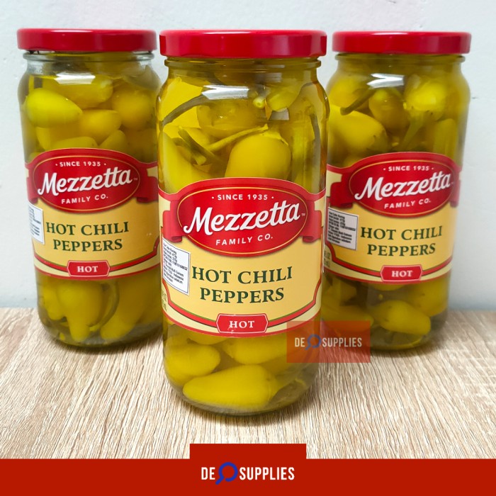 

Asa Mezzetta Hot Chili Peppers 473Ml - Acar Cabe Kuning Pedas Pickled