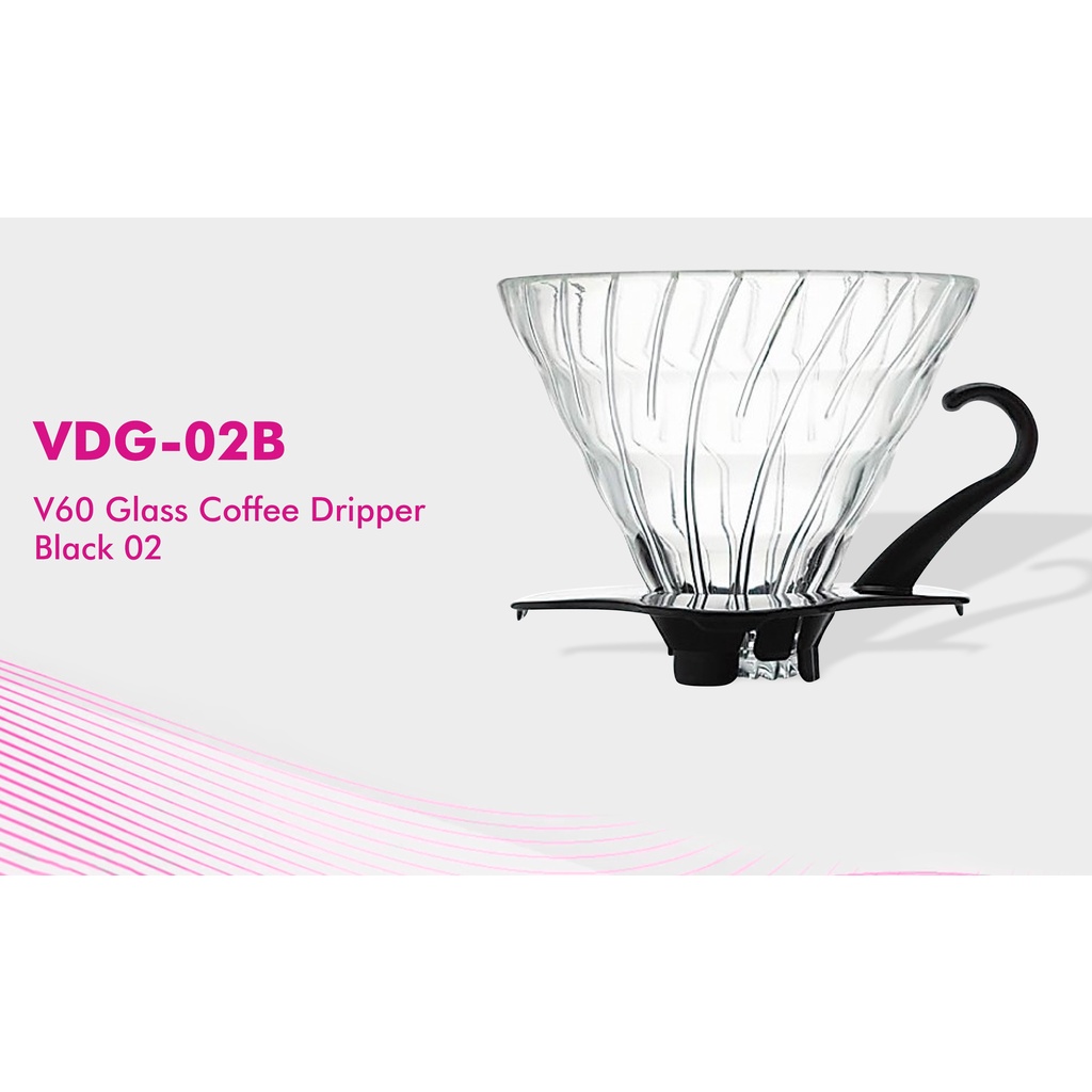 Hario V60 glass coffee dripper black 02 VDG-02B