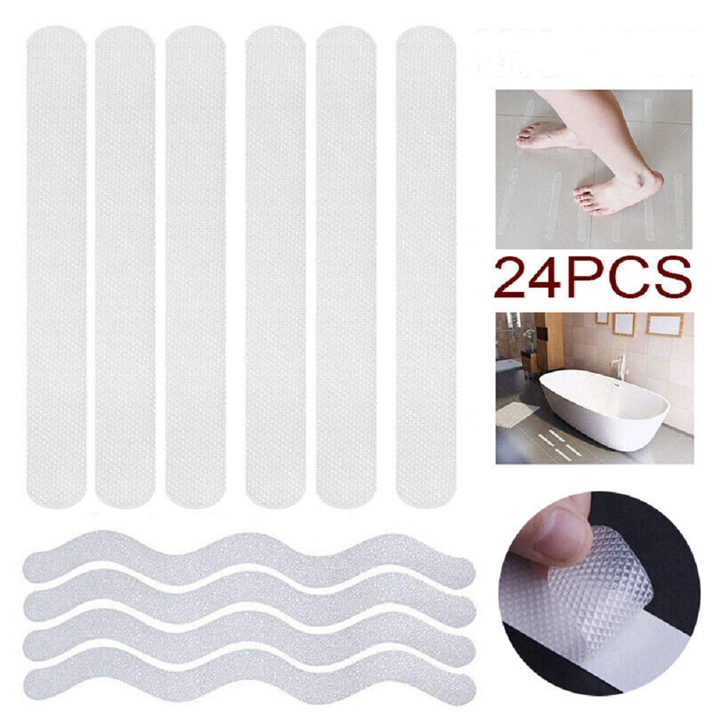 24pcs Stiker Grip Mandi Anti Slip Strip Shower Non Slip Pad Flooring Tape Mat Safety