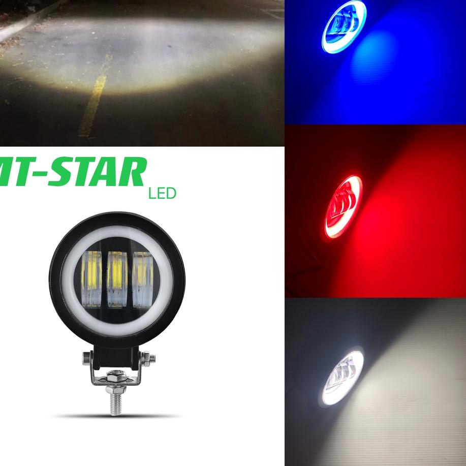 Lampu Tembak Daymaker Sorot LED MT Star CWL 3 Mata Lensa 6D 40watt Cree Angel Eye Round