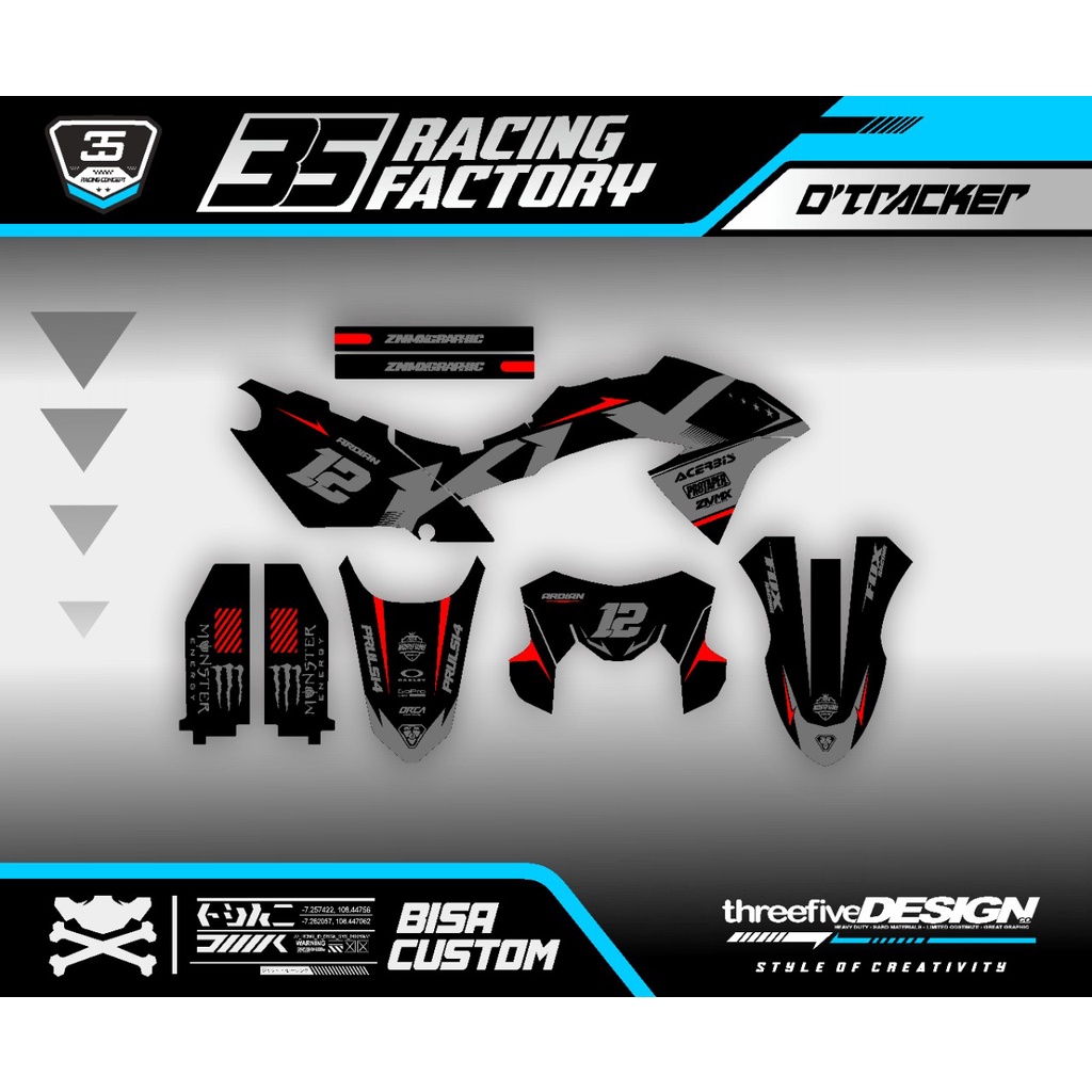 decal klx bf hitam full body bisa custom