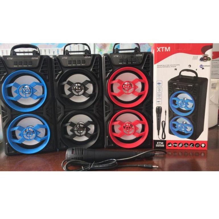 COD SPEAKER BLUETOOTH XTM 2258 PLUS MIC KABEL KARAOKE/SPEAKER SALON KARAOKE AKTIF XTM/SPEAKER PORTAB