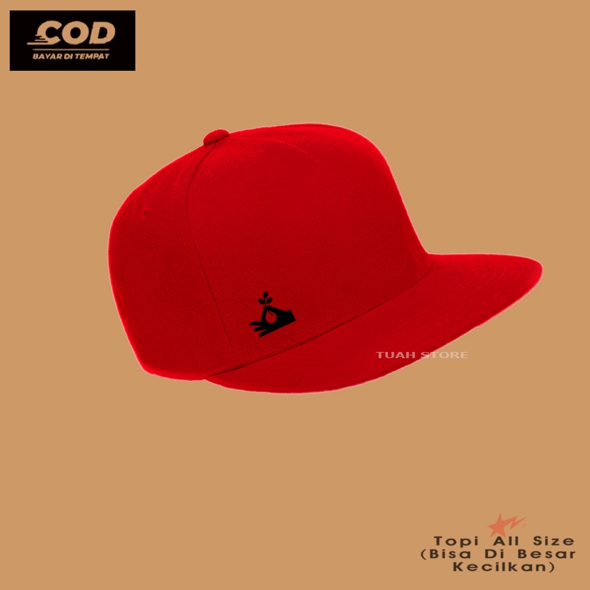 Topi Snapback Distro Logo BUNGA TANGAN LITTLE BLACK