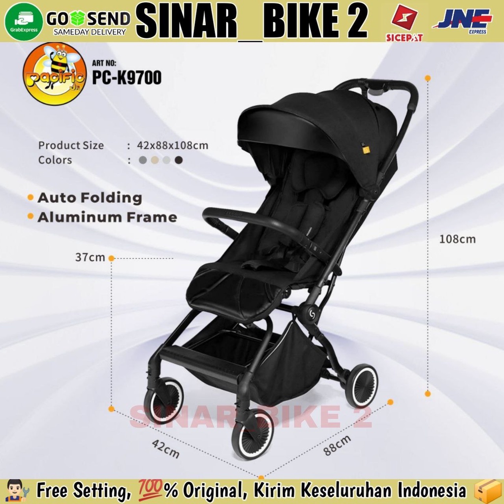 Baby Stroller Pacific PC - K9700 adjustable/ kereta dorong anak bayi Bisa Di Lipat Kecil