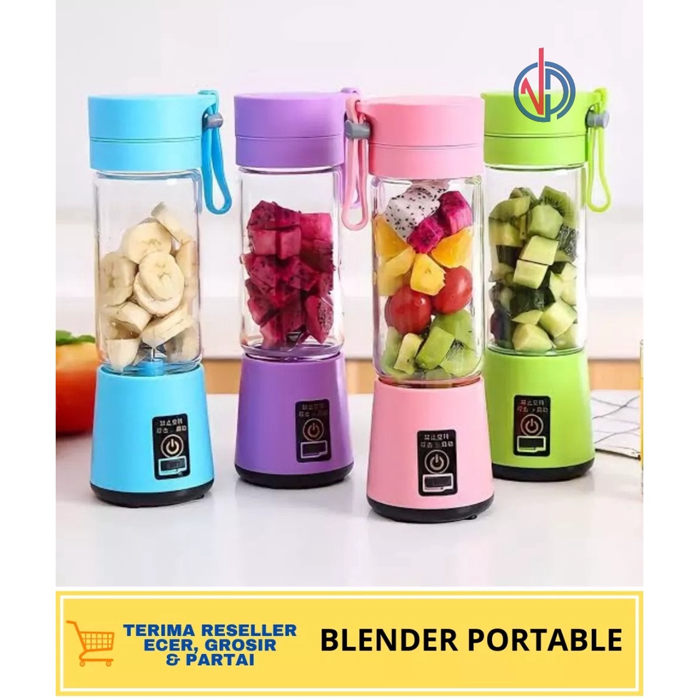 BLENDER JUS / BLENDER PORTABLE 6 MATA PISAU RECHARGEABLE FREE PACKING DUS DAN BUBBLE WRAP VD