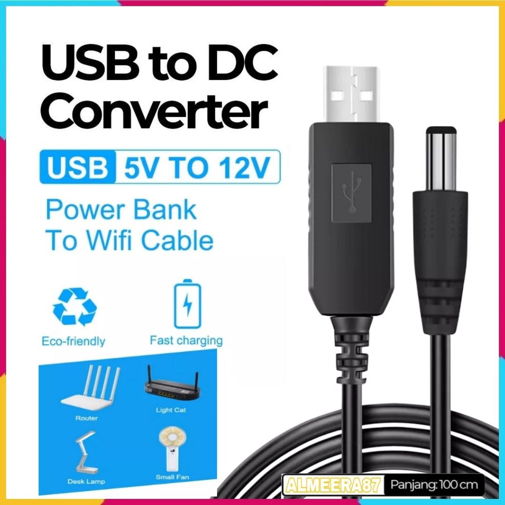 Jual Kabel Modem / Router Telkomsel Orbit / Tplink USB to DC 5V to 9V / 12V Shopee Indonesia