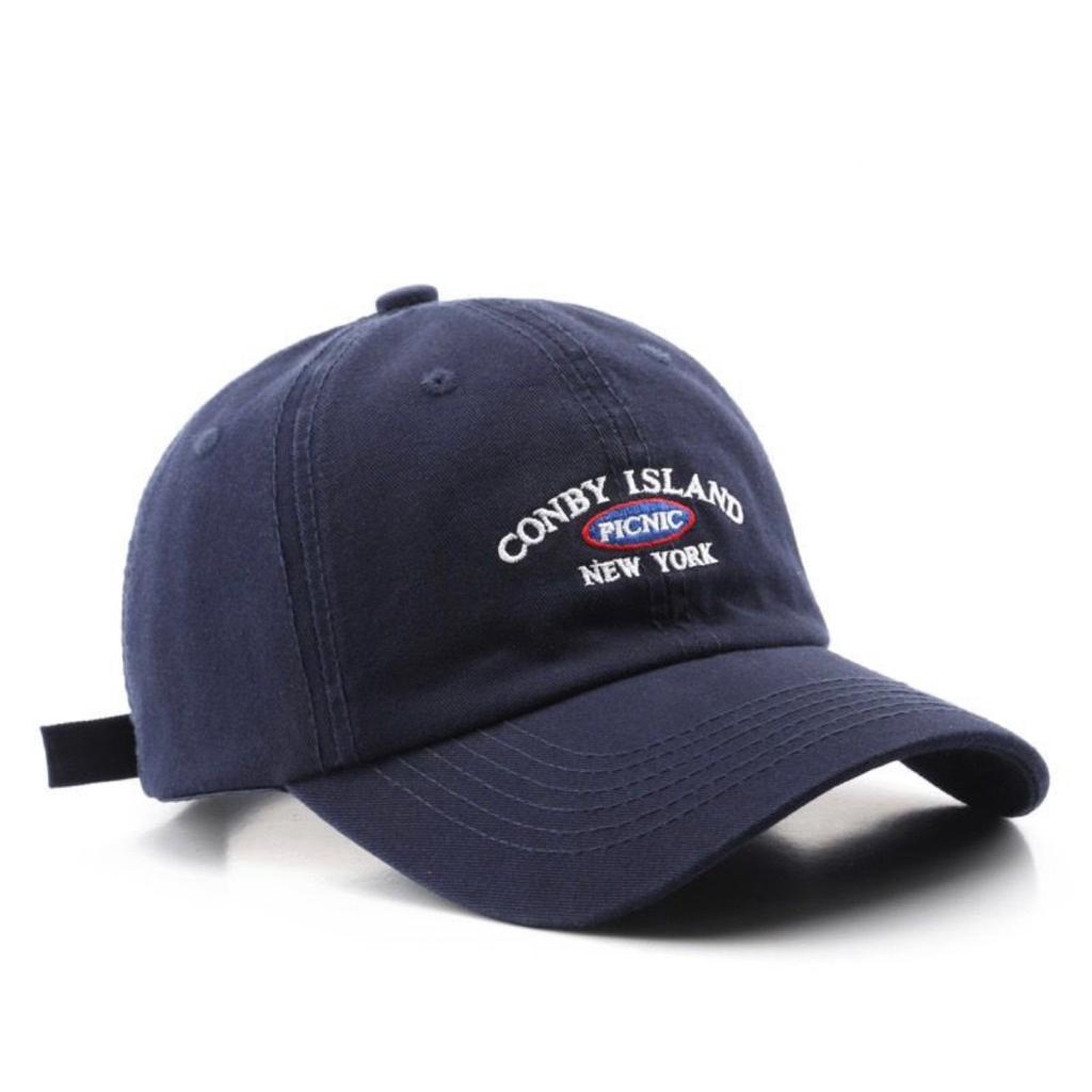 Topi Pria / Wanita Baseball Golf Logo Ediko Sport Fashion - Navy-CONBY NAVY