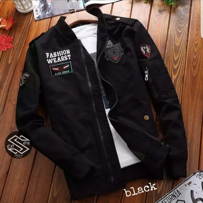 Jaket Bomnber Pria Bahan Baby Kanvas Size M L XL XXL