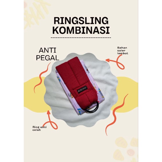 Gendongan Bayi Ring Sling Motif Dengan Busa Dipundak Anti Pegal