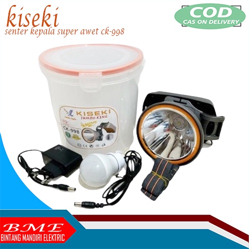 Senter kepala LED KISEKI Super Terang 200 Watt CK-998 /Senter Kepala Cas KISEKI /Senter kepala