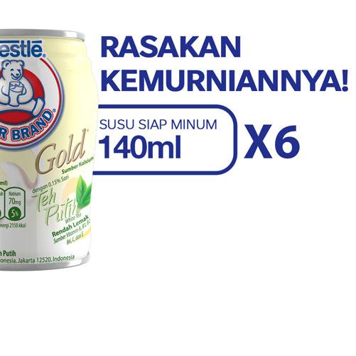 

❈ BEAR BRAND Susu Kaleng White Tea Susu Steril 140ml x 6 pcs ☝