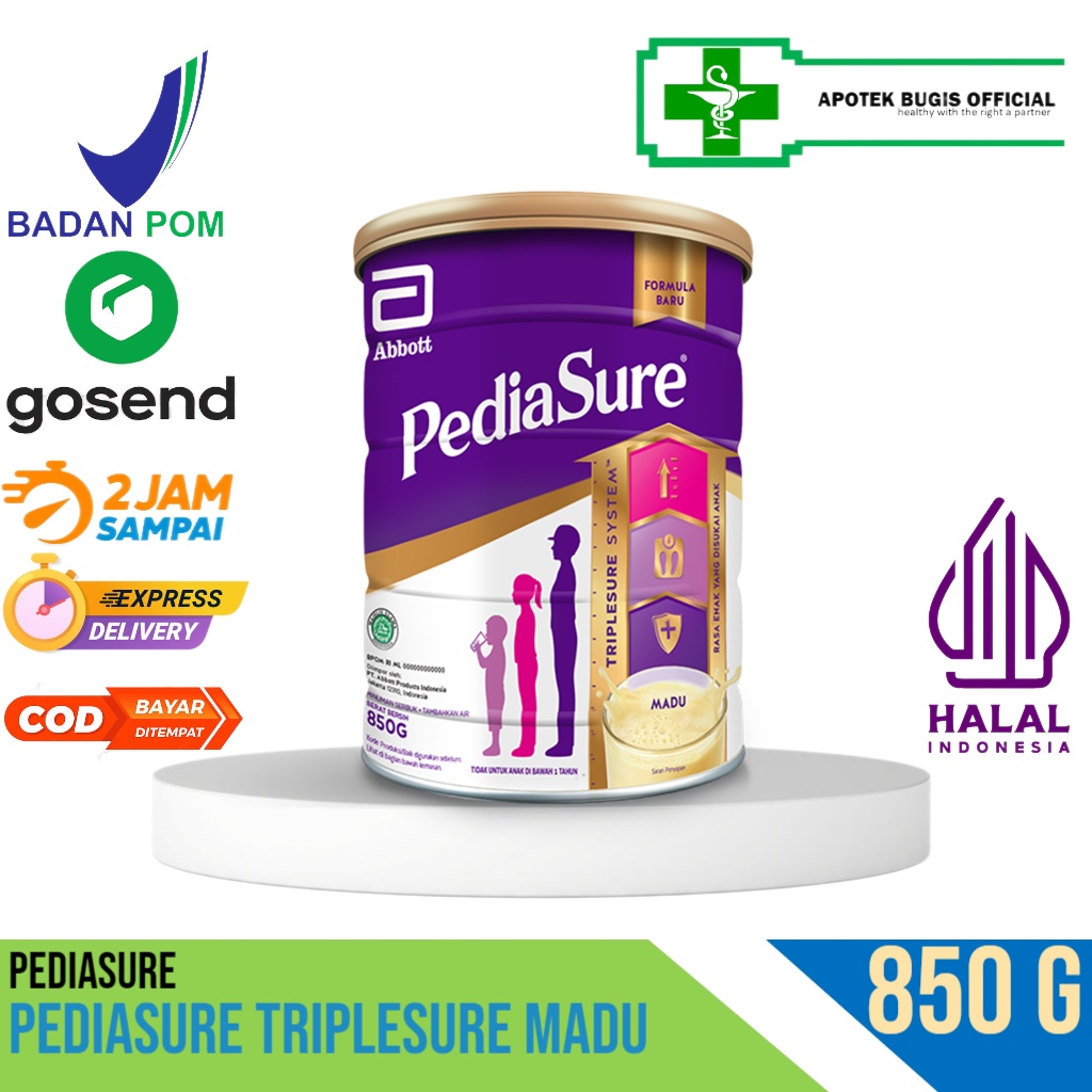 Apotek Bugis-Pediasure Triplesure 850g Vanila-Madu (1-10 Tahun) - Susu Petumbuhan