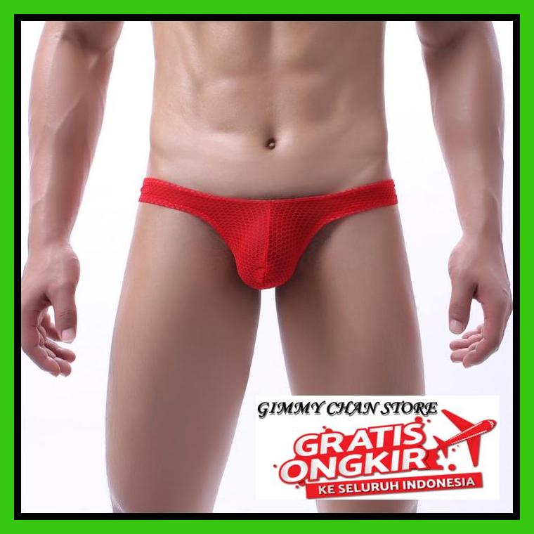 CELANA DALAM PRIA THONG / MESH THONG PRIA CELANA DALAM THONG PRIA THONG JALA JARING RED D4012R