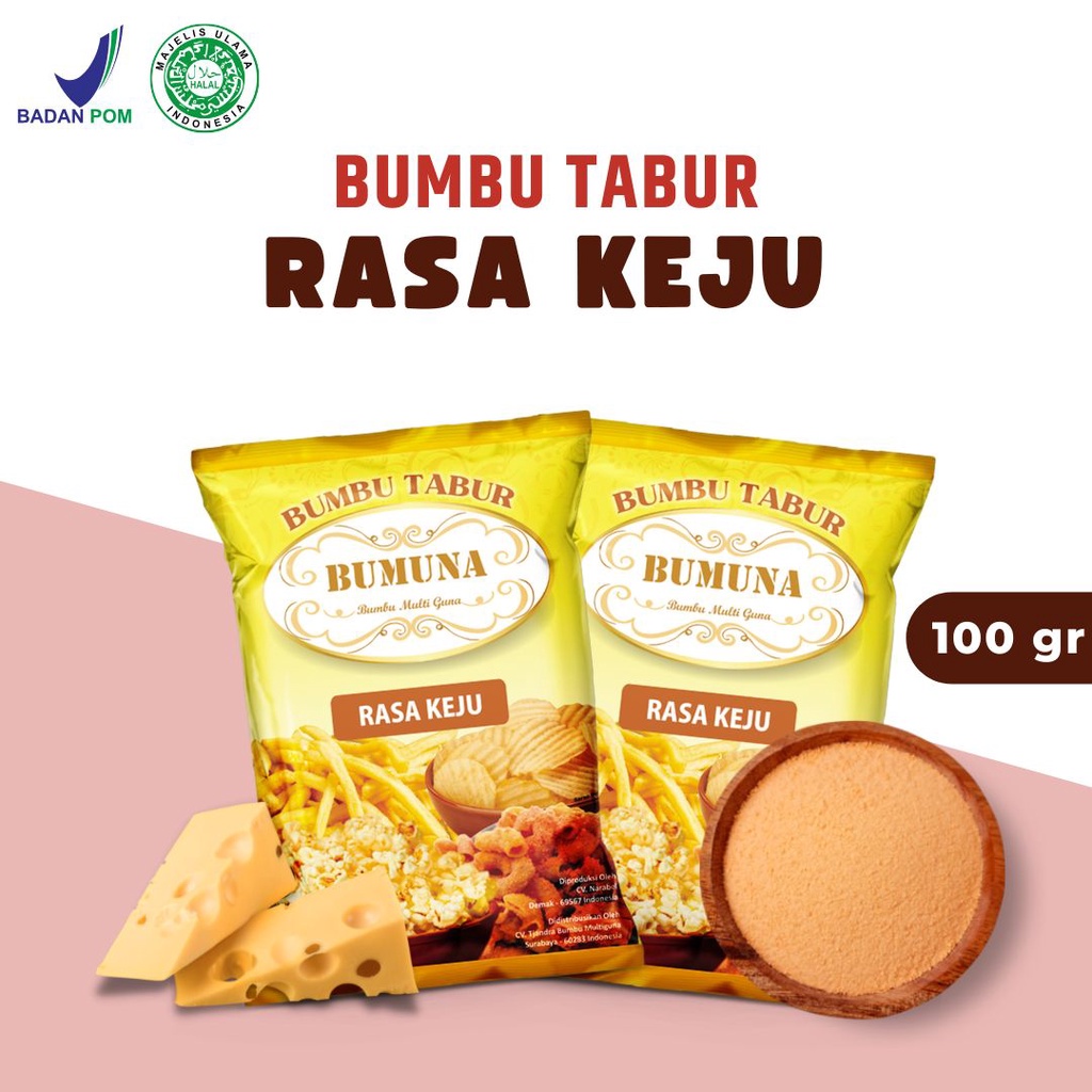 Bumbu Tabur Rasa Keju 100 gr BUMUNA Bumbu Tabur Aneka Keripik Ayam Pok Pok Makaroni Cemilan Snack Mie Lidi