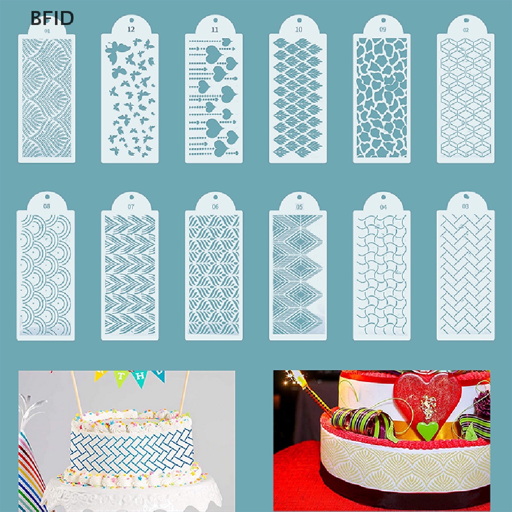 [BFID] Fondant Cake Mesh Stensil Stamps Stensil Alat Cetakan Plastik Embos [ID]