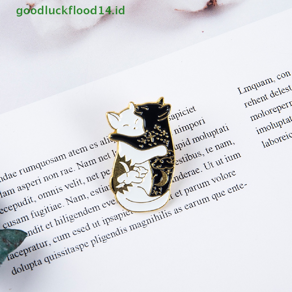 [GOOGFOUR] 4 Pcs Kucing Yang Indah Enamel Pin Kitten Lencana Bros Tas Pakaian Kerah Perhiasan Hadiah [TOP]