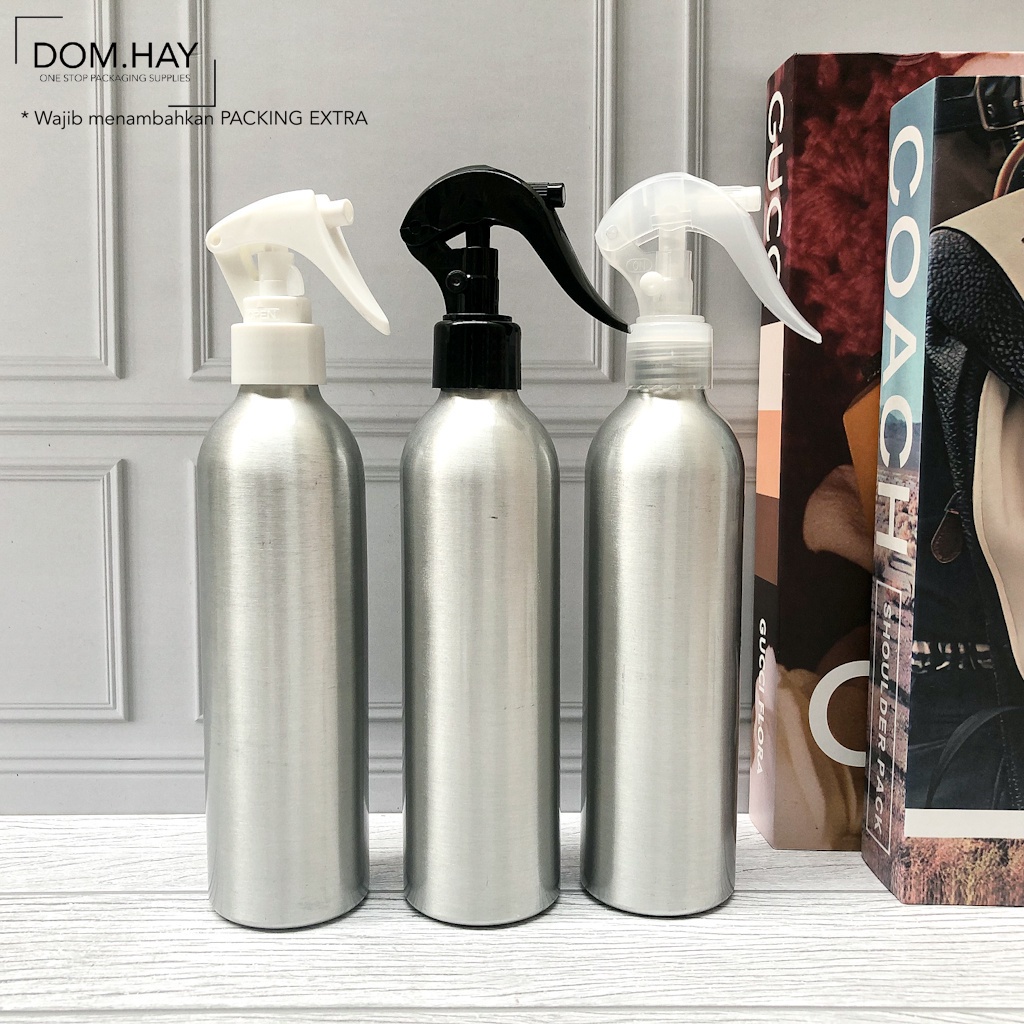 250ml Botol Aluminium  Tutup Spray Trigger Kemasan Packaging Anti Karat DH