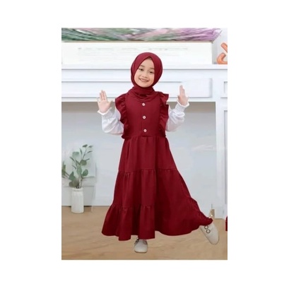 Gamis Anak Viral Kekinian Gamis Zayda Anak Taro/Lavender Bahan Premium Usia 1-12 Tahun