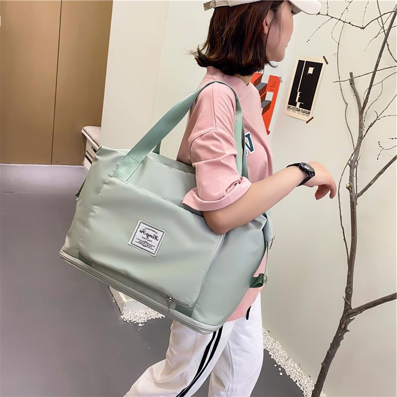 TAS TRAVEL LIPAT TRAVEL BAG JINJING JUMBO ANTI AIR Dapat Dilipat Baju Gym Senam Olahraga Wanita Pria Korea Style