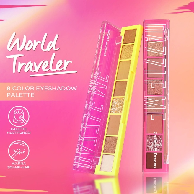 Jual DAZZLE ME The World Traveler Eyeshadow Palette Shopee Indonesia