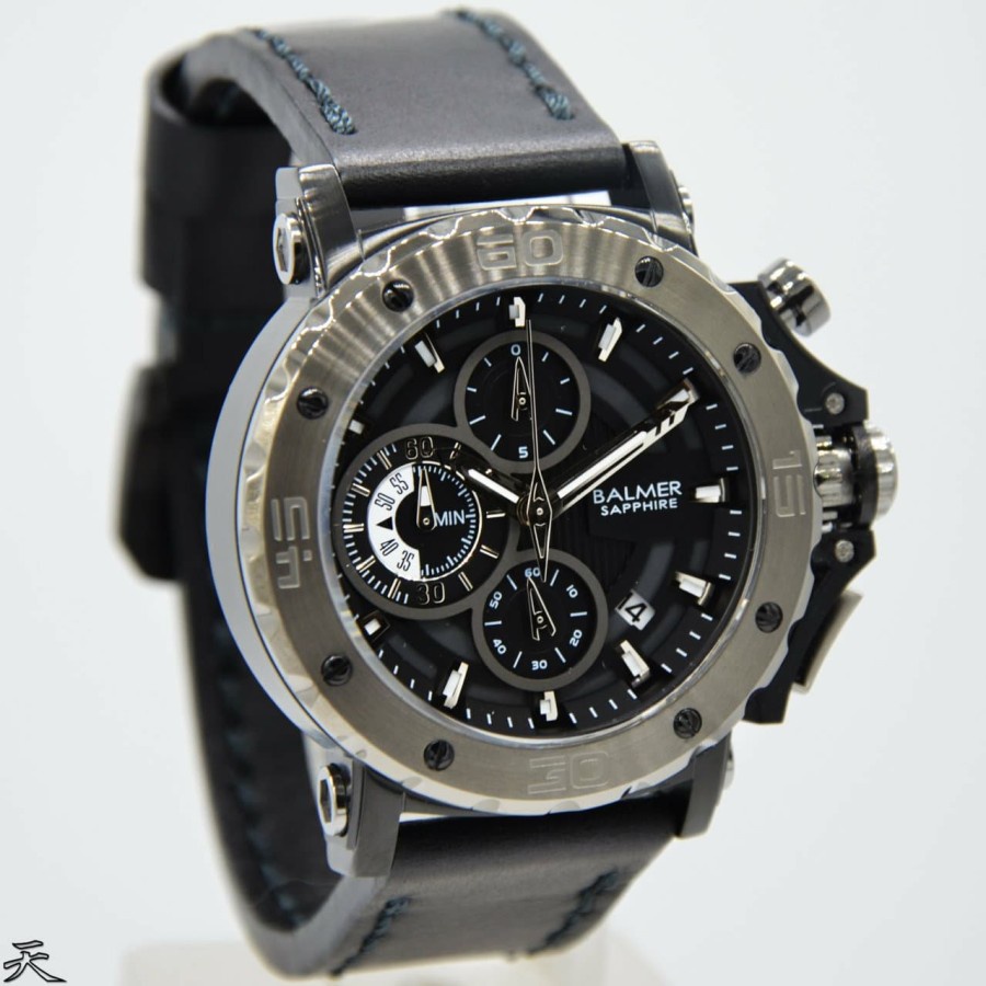 Jam Tangan Pria Original Balmer B7975 / B 7975 Leather Full Black