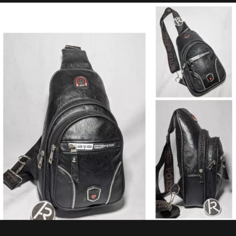 Tas Selempang Slingbag POLO AM. Star Pria Wanita Bahan Kulit Sintetis  Anti Air jja