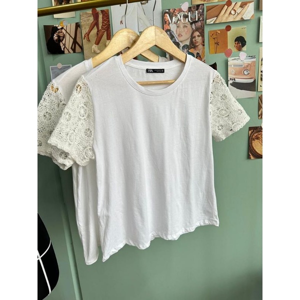 Zara Crochect mix tshirt