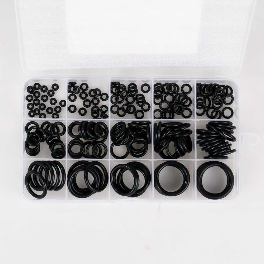 Taffware Karet Rubber O Ring Seal Tightening 419 225 200 PCS Set Kotak Segel O-Ring Reparasi AC Mobil Spare Part Penutup Karet Cincin Penyegel Gasket Set Kit Karet Cincin O Set Oring Seal Box