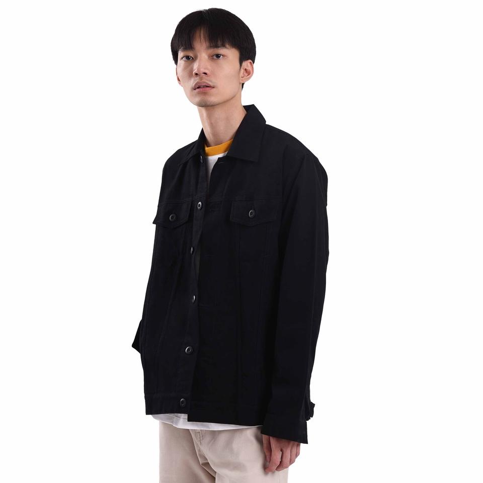 ⇵  ROUGHNECK TJ001 BLACK GORGEOUS TRUCKER TWILL JACKET ☚