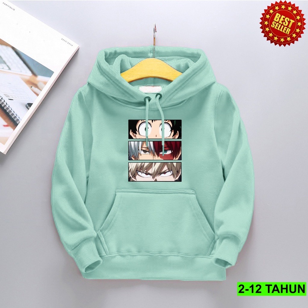 MY HERO ANIME Jumper Hoodie Anak II Jaket Hoodie Anak Viral II Sweater Hoodi Kids Size M - XL ( Laki Laki &amp; Peremepuan )