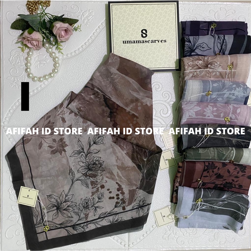 PT 2 AFIFAH ID STORE Umama Scarves Jilbab Segiempat Motif Umama, Kerudung Voal Motif Digital Premium (Original)